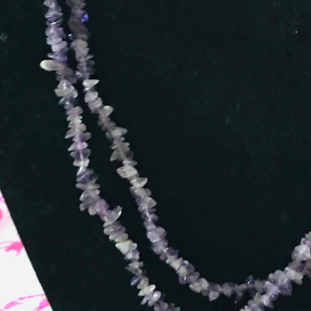 Amethyst Gemstone Chip Necklace - image 3